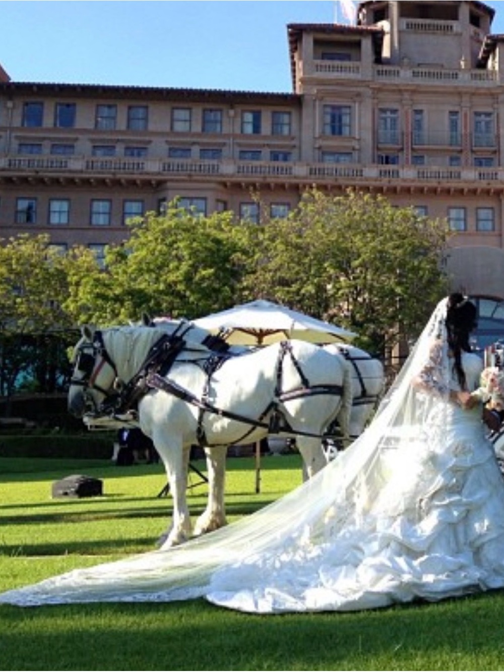 St. Pucchi White Bridal Ball Gown with Long Train